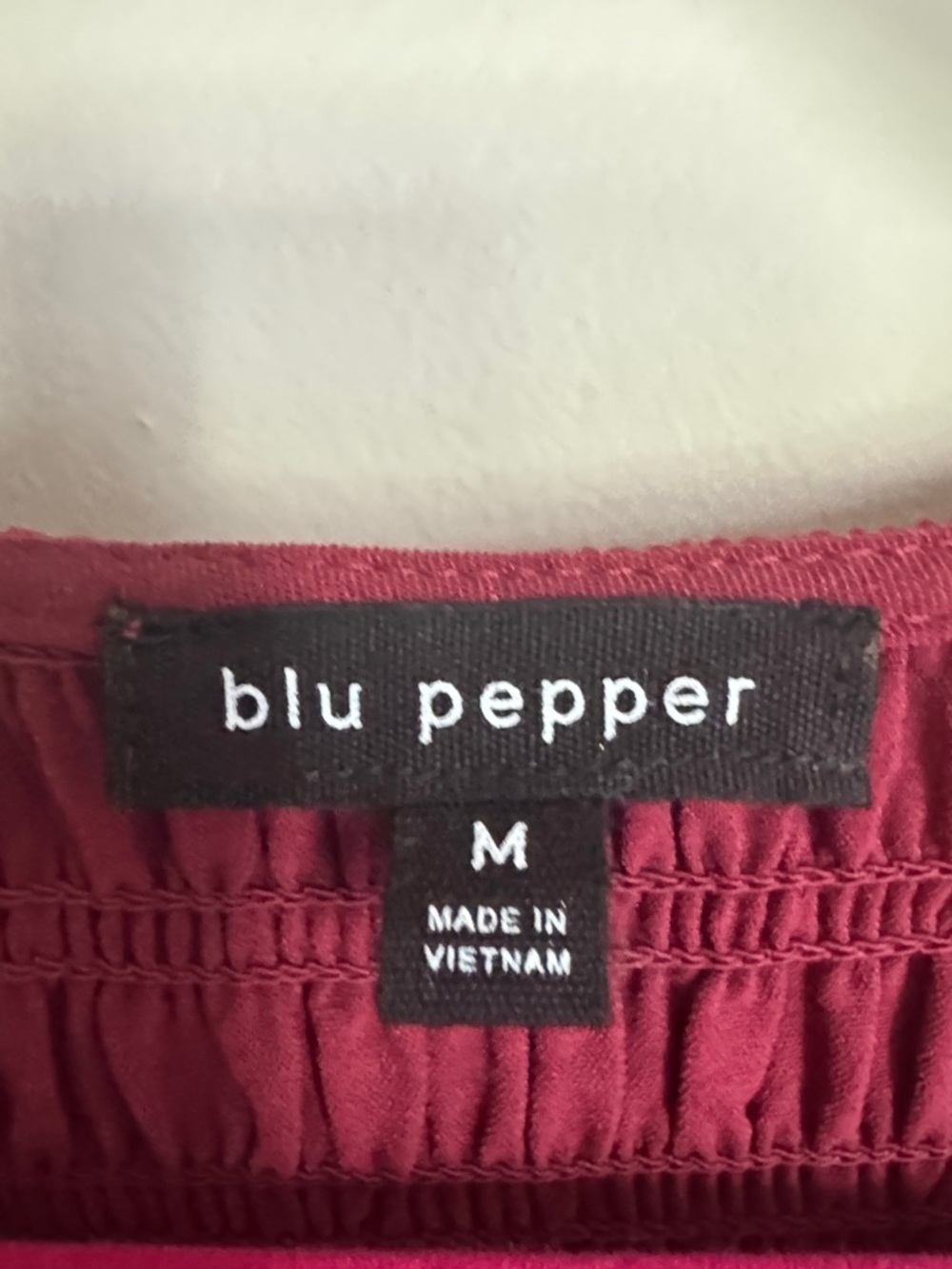 Blu Pepper Burgundy Smocked V-Neck Tiered Maxi Dress - Picture 4 of 8